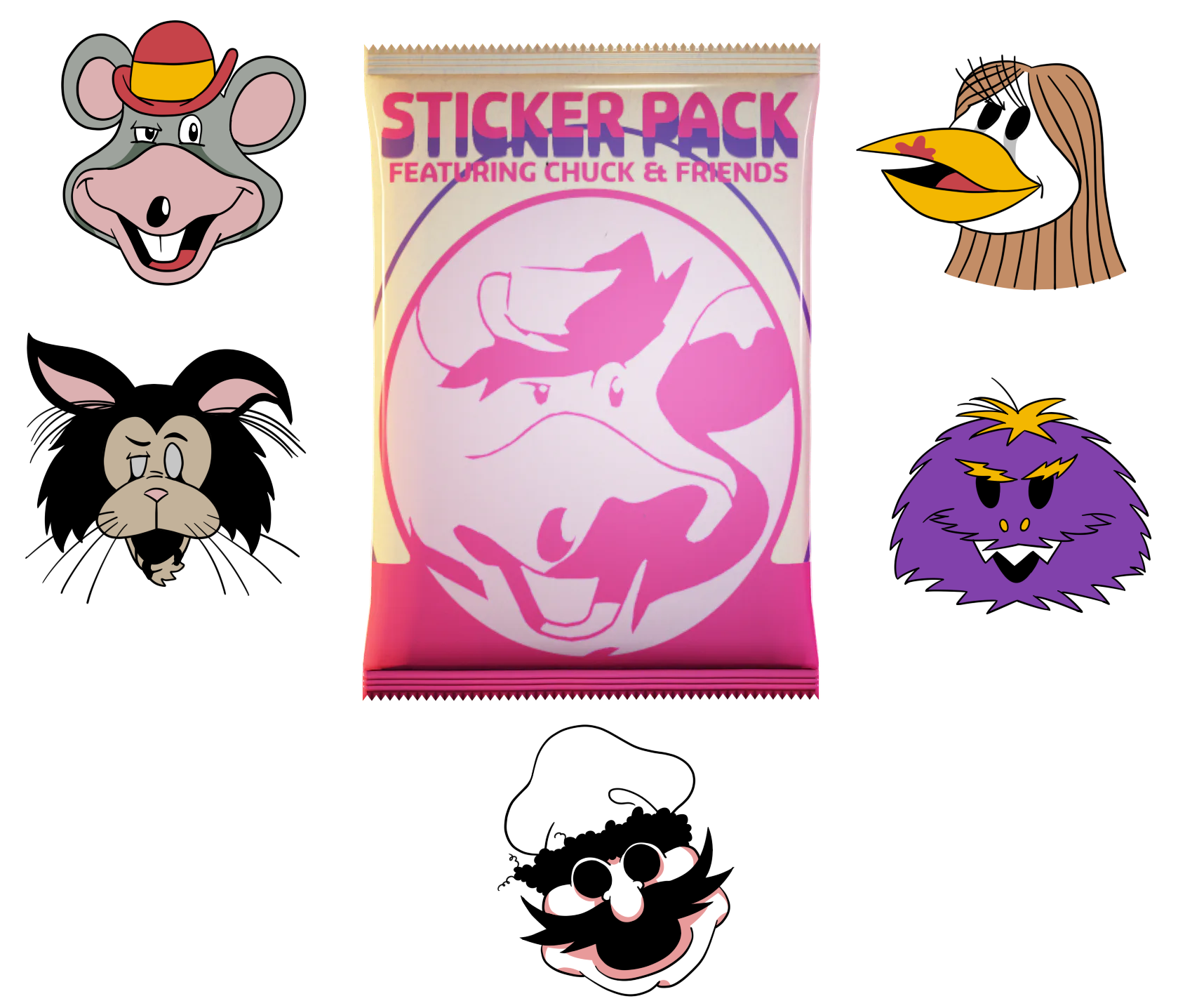 Chuck E. Stickers